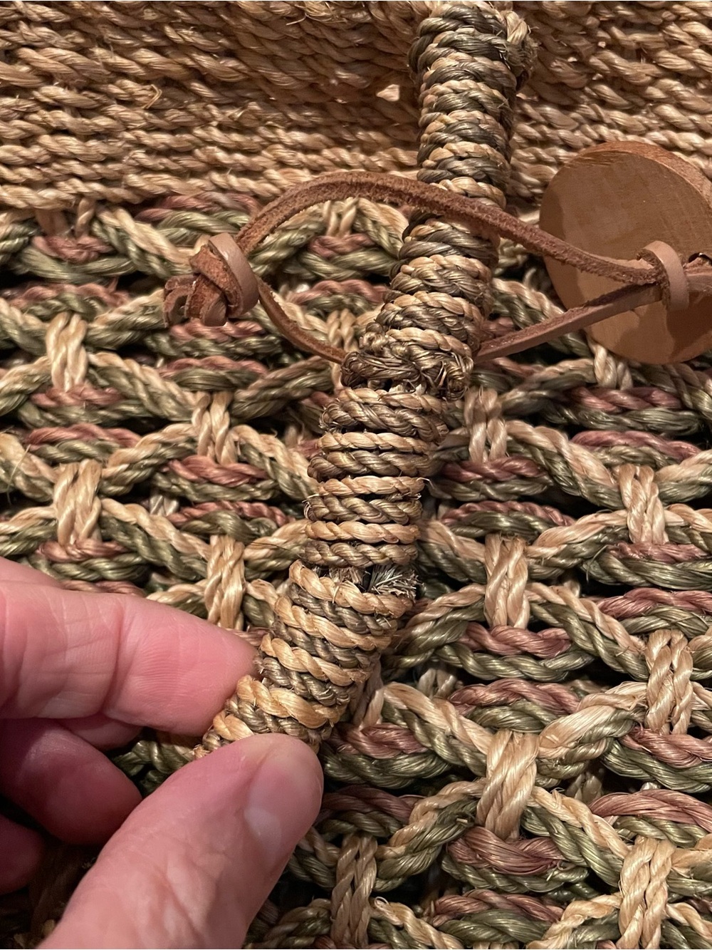 Nine West Natural Brown Woven Seagrass Tote - Picture 9 of 15